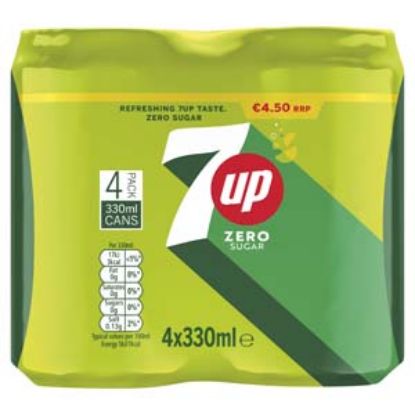 Picture of 330 7up ZERO Can Multi PM€4.50 4pk x6 DRS